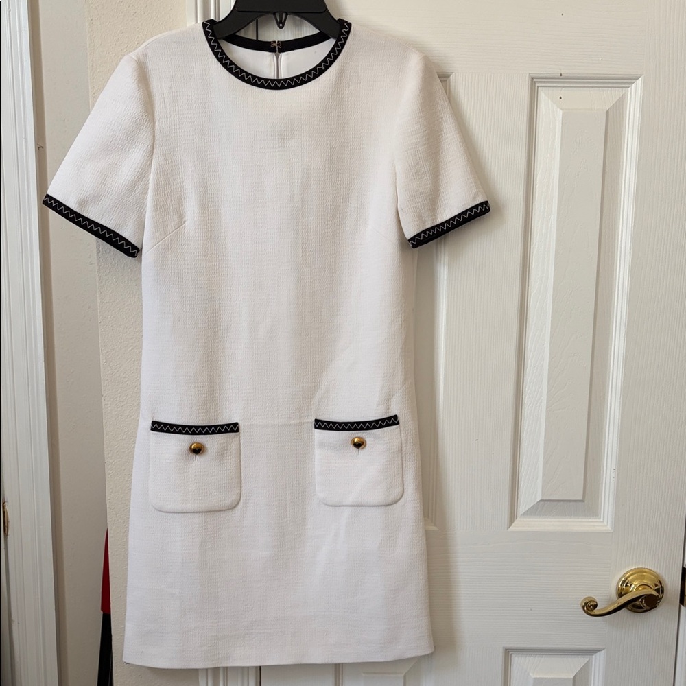 Moschino Couture White Gold Heart Sheath Dress Size 2